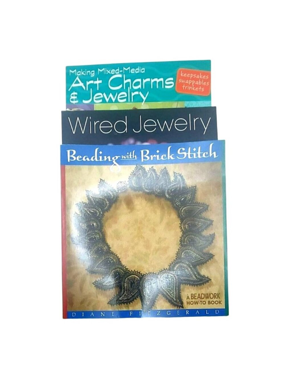 Jewelry Craft Book Mixed Media - Wired Jewelry -Beading Brick Stitch Set of 3